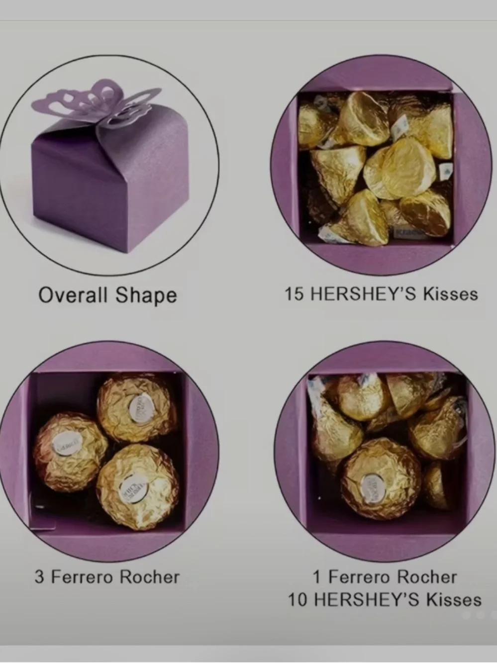 Purple and white party supplies